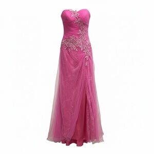 Jovani Fuchsia Strapless Wedding Gown